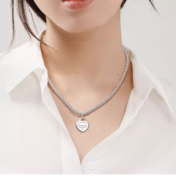 Tiffany & Co. Jewelry - 🔴Authentic TIFFANY & CO Bead RTT Heart Pendent Necklace 💙